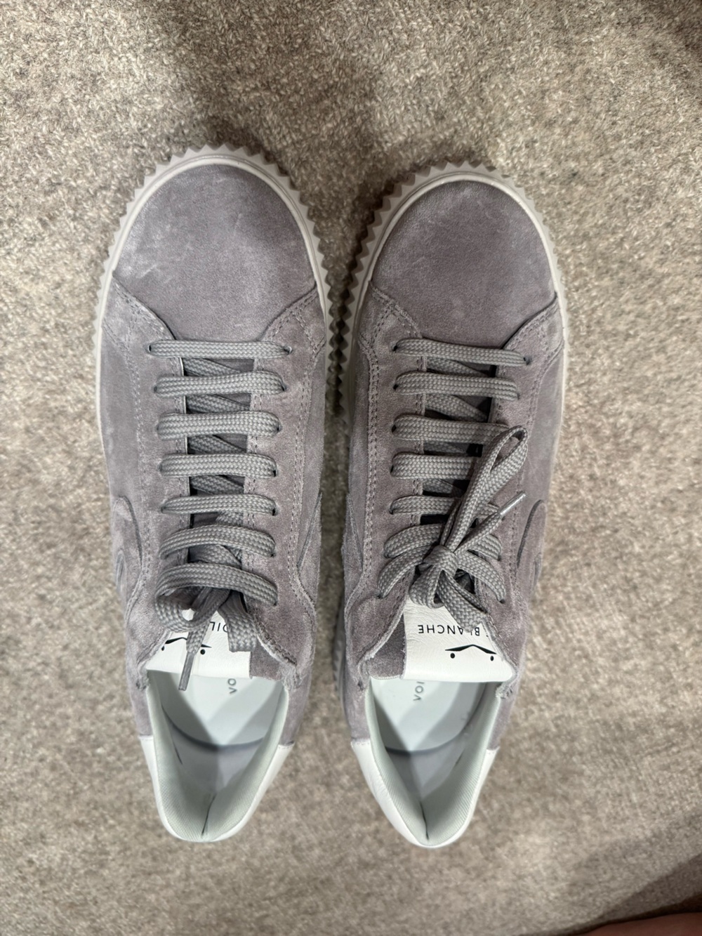Voile Blanche Gray Suede Women's Lace-Up Sneakers